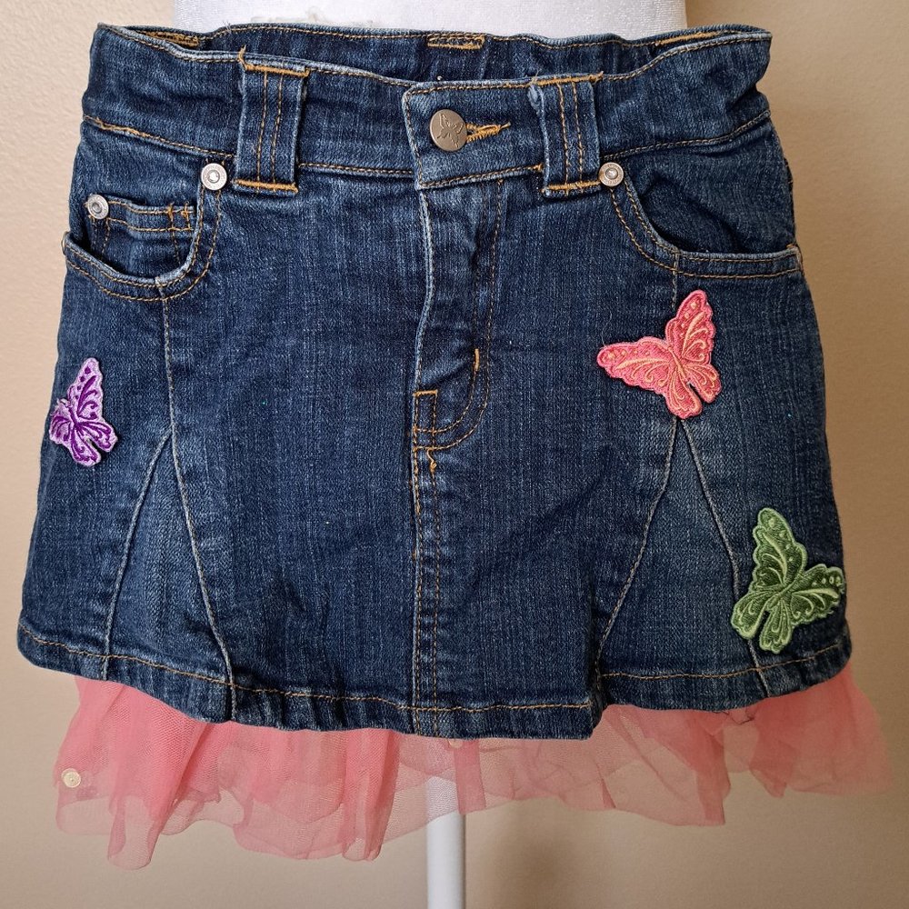 Girls Disney Fairies Denim Butterfly Skirt